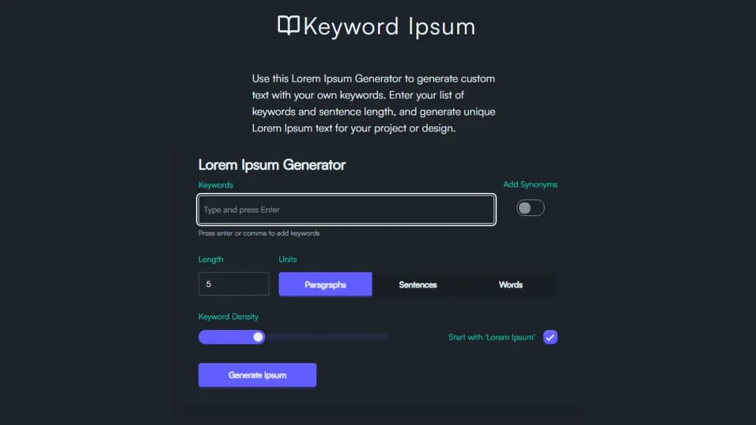 Keyword Ipsum